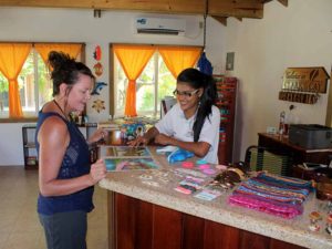 customer inside clarks cay gift shop